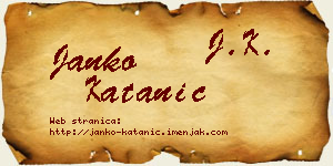 Janko Katanić vizit kartica